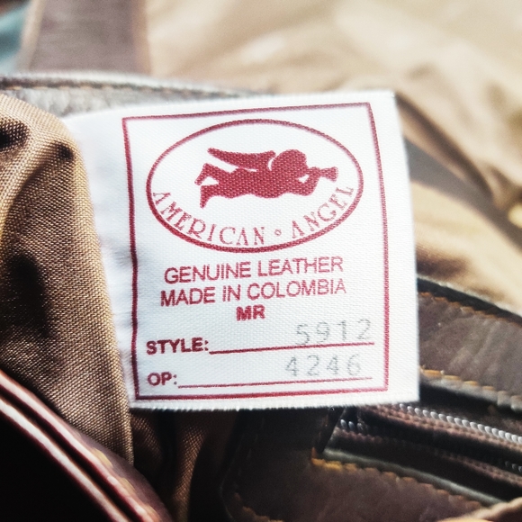 💗SOLD💗🦋VINTAGE American Angel Lace Up Leather Satchel - Picture 11 of 11